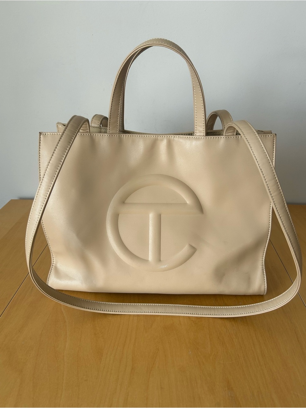 Telfar Medium Shopping Bag in Cream - Picture 2 of 10